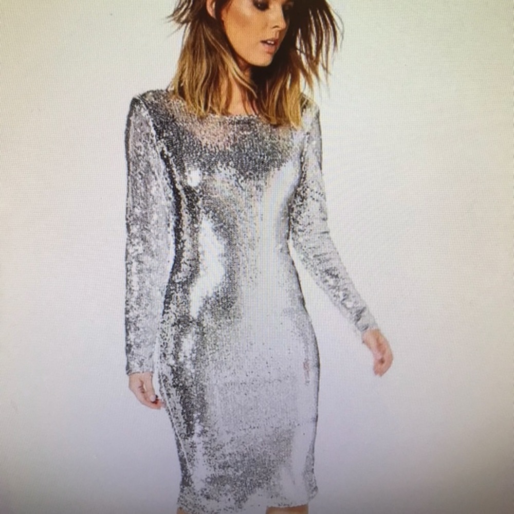 Silver sequin dress